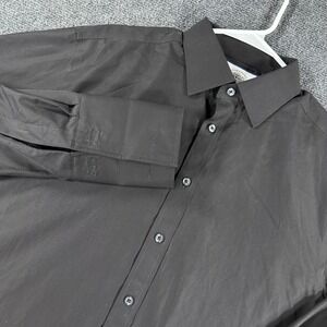 Charles Tyrwhitt Dress Shirt Mens 16.5 34 Black Classic Fit Non-Iron French Cuff